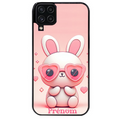 Coque noire taperso pour galaxy A22 A32 A52 A52S 4G 5G  avec motif lapin lunettes personnalisee protection antichoc personnalisée