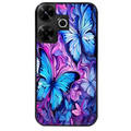 Coque noire taperso pour POCO M6 4G avec motif papillon violet uv protection antichoc personnalisée