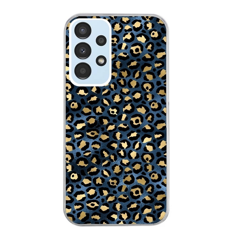 Coque taperso pour Galaxy A13 4G et 5G A23 A53 avec motif leopard bleu protection antichoc personnalisée