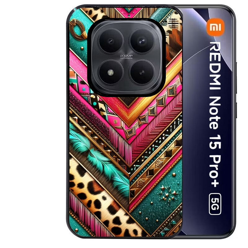 Coque noire taperso pour Redmi Note 15 et PRO PLUS 4G 5G avec motif chevron texas protection antichoc personnalisée