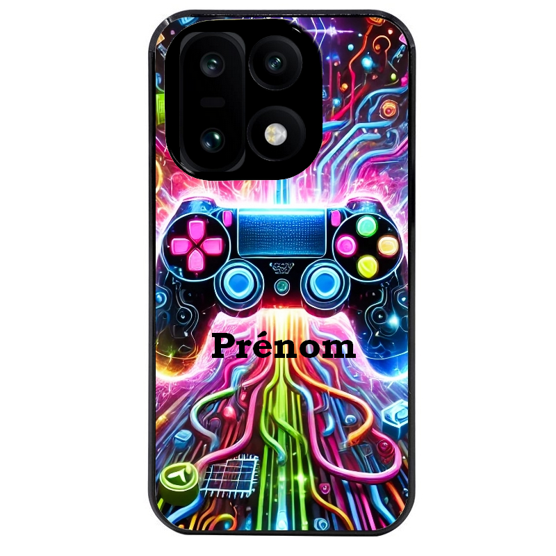Coque noire taperso pour OnePlus 15 avec motif gamer electro personnalisee protection antichoc personnalisée