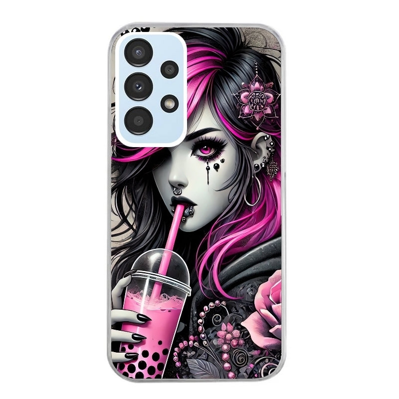 Coque taperso pour Galaxy A13 4G et 5G A23 A53 avec motif anime et gothic boba protection antichoc personnalisée