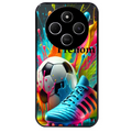 Coque noire taperso pour POCO C75 avec motif foot color personnalisee protection antichoc personnalisée
