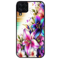 Coque noire taperso pour galaxy A22 A32 A52 A52S 4G 5G  avec motif fleur fluo protection antichoc personnalisée