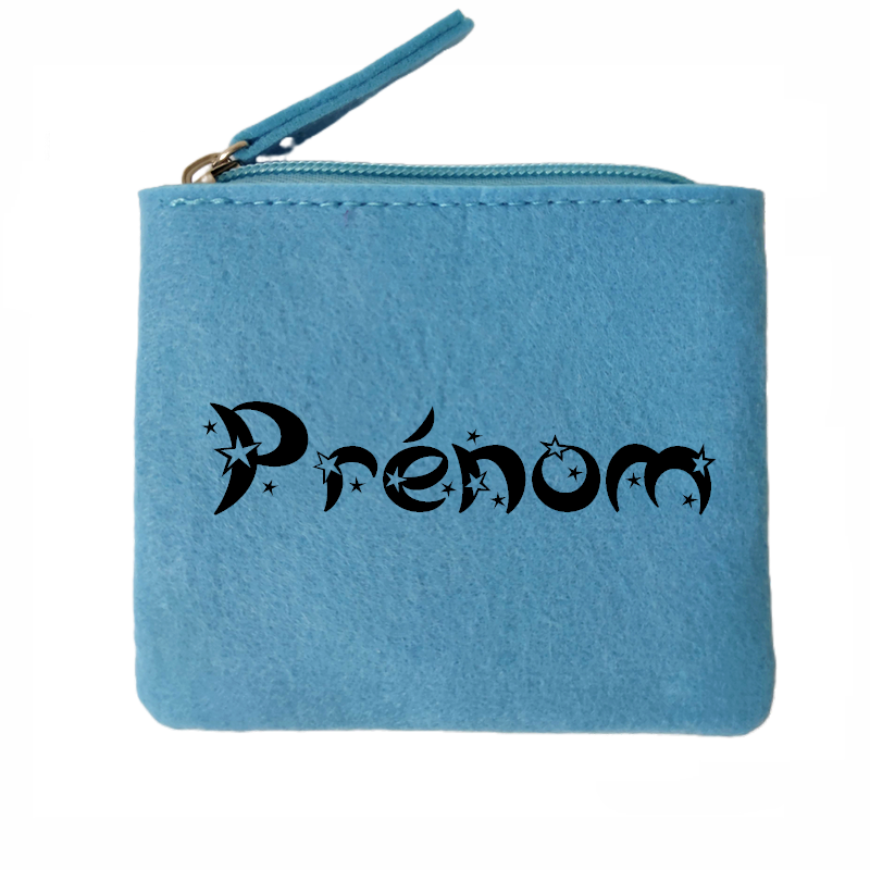 Porte monnaie avec votre prenom astro en feutrine en feutrine