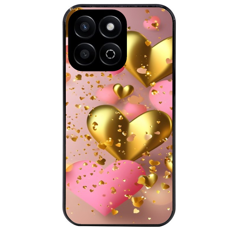Coque noire taperso pour Honor 70 LITE 90 et LITE avec motif coeur rose protection antichoc personnalisée