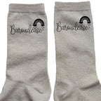 Chaussettes paillettes crème motif baroudeuse