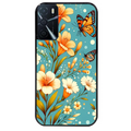 Coque noire taperso pour OPPO A16 et A16S avec motif fleur orange protection antichoc personnalisée