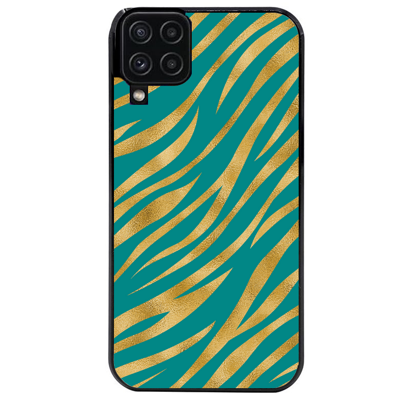 Coque noire taperso pour galaxy A22 A32 A52 A52S 4G 5G  avec motif zebre vert protection antichoc personnalisée