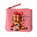 Porte monnaie personnalisé renne de noel en feutrine en feutrine