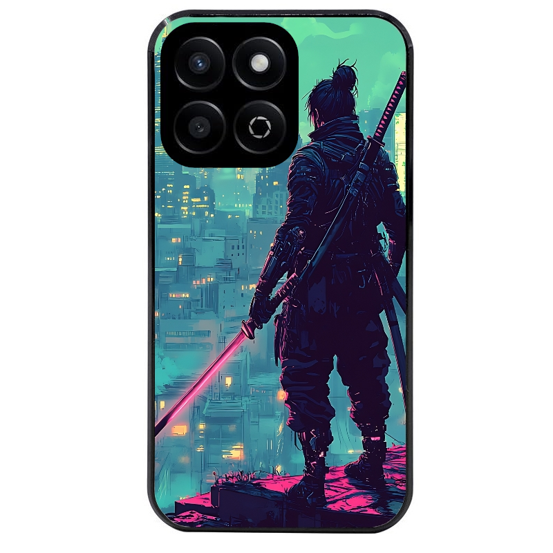 Coque noire taperso pour Honor 70 LITE 90 et LITE avec motif samourai new york protection antichoc personnalisée