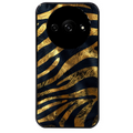 Coque noire taperso pour Redmi A3 avec motif zebre gold protection antichoc personnalisée