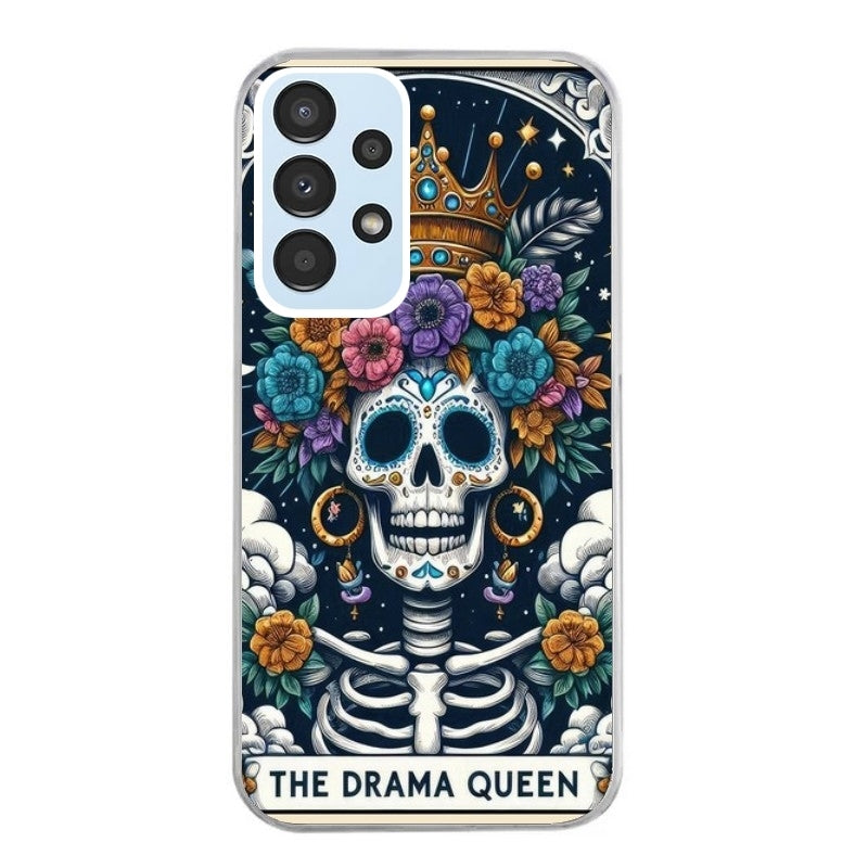 Coque taperso pour Galaxy A13 4G et 5G A23 A53 avec motif tete de mort drama queen protection antichoc personnalisée