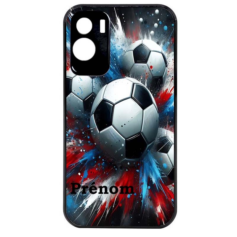 Coque noire taperso pour Honor 70 LITE 90 et LITE avec motif foot tricolore personnalisee protection antichoc personnalisée