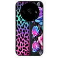 Coque noire taperso pour Redmi A3 avec motif leopard et fleur protection antichoc personnalisée