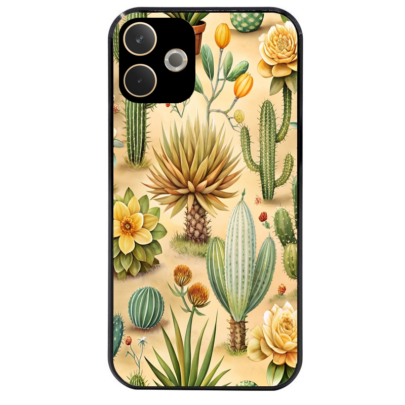 Coque noire taperso pour OPPO A5 PRO 4G et 5G avec motif cactus et succulent protection antichoc personnalisée