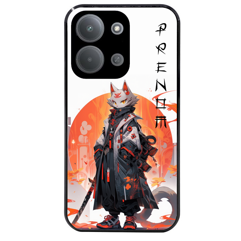 Coque noire taperso pour POCO C85 avec motif anime chat japan personnalise protection antichoc personnalisée