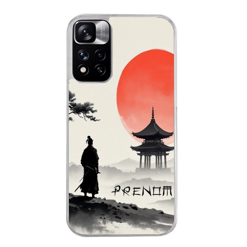 Coque taperso pour Redmi Note 11 4G PRO 5G 11S avec motif samourai et temple personnalisee protection antichoc personnalisée
