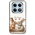 Coque noire taperso pour POCO M8 5G et PRO 5G avec motif lapin coeur avec prenom protection antichoc personnalisée
