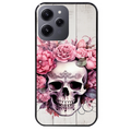 Coque noire taperso pour Redmi 12 4G et 5G avec motif tete de mort floral protection antichoc personnalisée