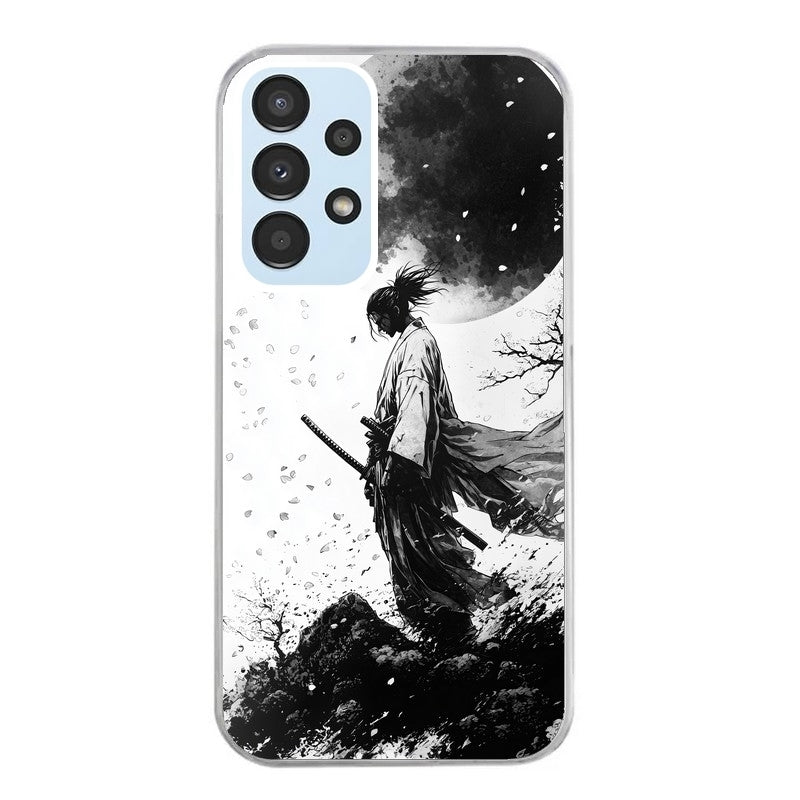 Coque taperso pour Galaxy A13 4G et 5G A23 A53 avec motif samourai et lune protection antichoc personnalisée