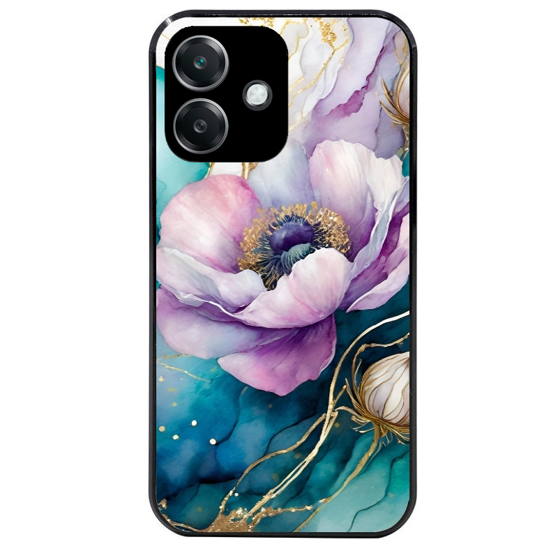 Coque noire taperso pour OPPO A40 avec motif marbre fleur protection antichoc personnalisée