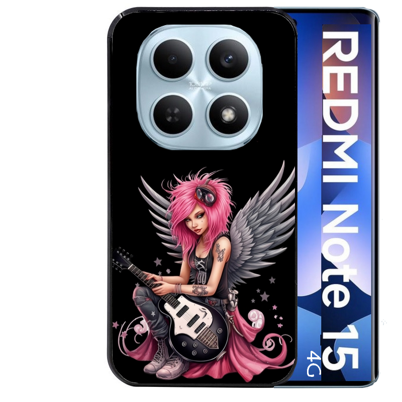 Coque noire taperso pour Redmi Note 15 et PRO PLUS 4G 5G avec motif fee rock personnalisee protection antichoc personnalisée