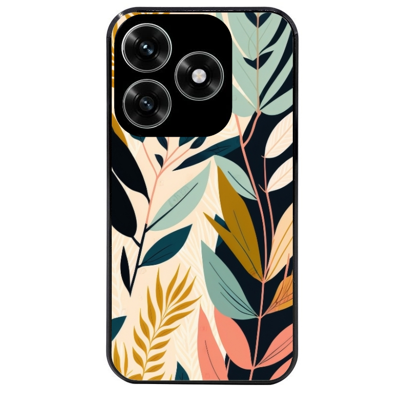 Coque noire taperso pour Honor X6B X5C X5C PLUS avec motif vintage et fleur protection antichoc personnalisée