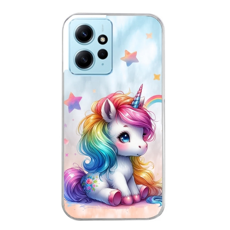 Coque taperso pour POCO X5 5G avec motif licorne et etoiles protection antichoc personnalisée