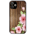 Coque noire taperso pour OPPO A5 PRO 4G et 5G avec motif bois avec fleur rose protection antichoc personnalisée
