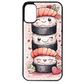 Coque noire taperso pour Moto E13 E14 E15 avec motif sushi kawai anime protection antichoc personnalisée