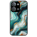 Coque noire taperso pour POCO C85 avec motif marbre vert protection antichoc personnalisée