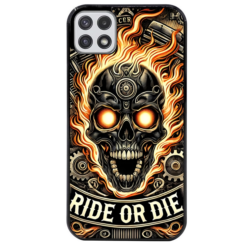 Coque noire taperso pour galaxy A22 A32 A52 A52S 4G 5G  avec motif tete de mort flamme protection antichoc personnalisée