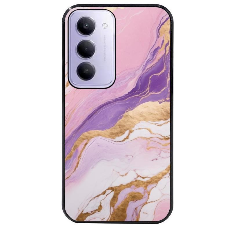Coque noire taperso pour Redmi 15 4G et 5G avec motif marbre violet protection antichoc personnalisée