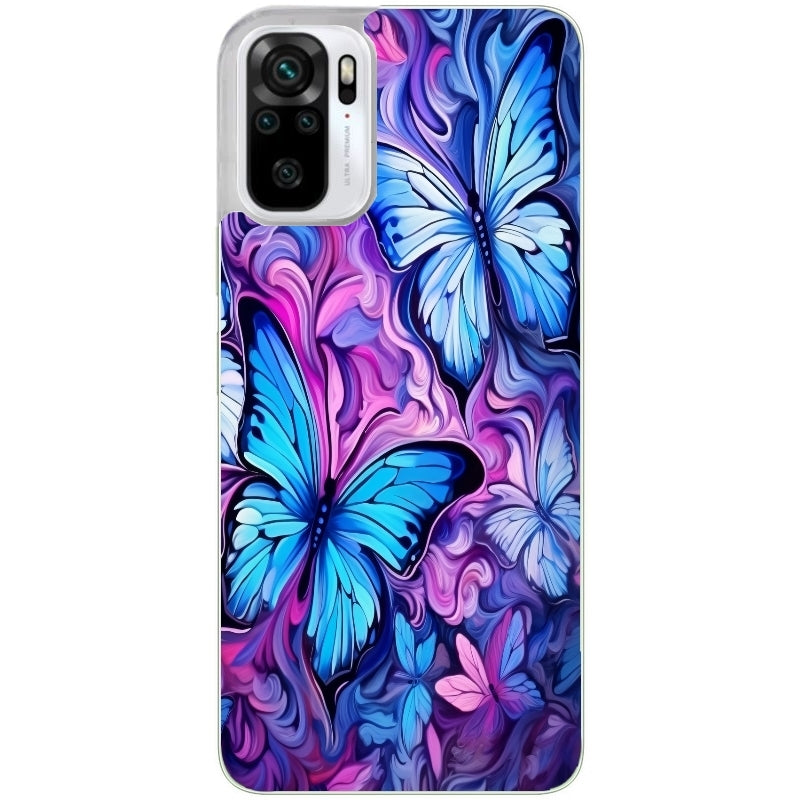 Coque taperso pour Redmi Note 10 4G 5G PRO 10S avec motif papillon violet uv protection antichoc personnalisée