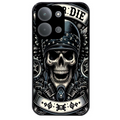 Coque noire taperso pour POCO C85 avec motif mort motard protection antichoc personnalisée