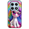 Coque noire taperso pour POCO M8 5G et PRO 5G avec motif licorne pop art protection antichoc personnalisée
