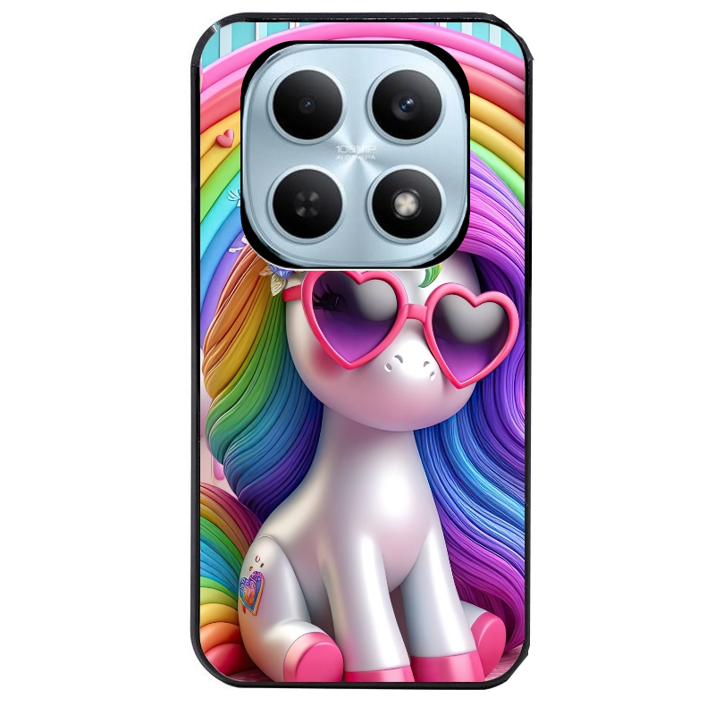 Coque noire taperso pour POCO M8 5G et PRO 5G avec motif licorne pop art protection antichoc personnalisée