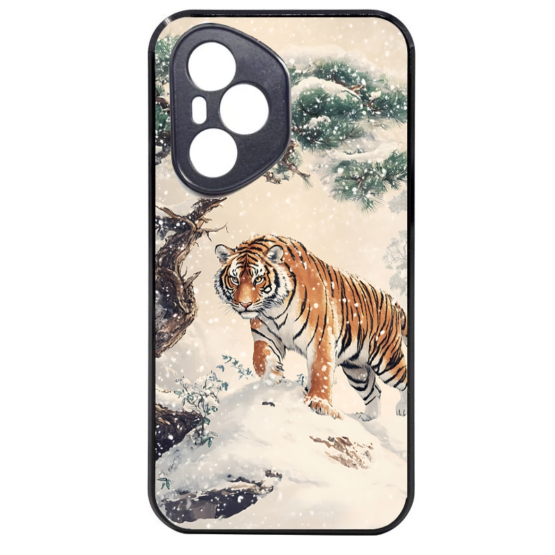 Coque noire taperso pour Honor 400 et Lite Pro Smart avec motif tigre bonzai protection antichoc personnalisée