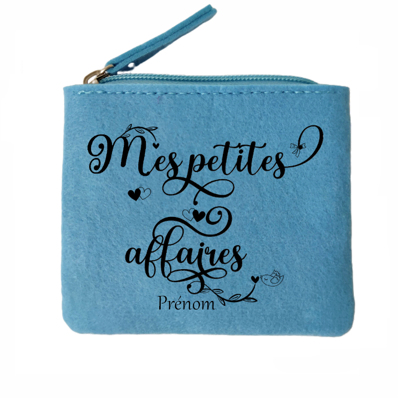 Porte monnaie personnalisé mes petites affaires en feutrine en feutrine