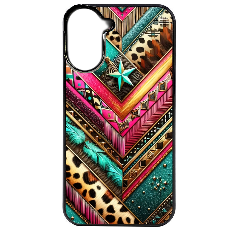 Coque noire taperso pour POCO C71 4G avec motif chevron texas protection antichoc personnalisée