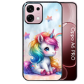 Coque noire taperso pour OPPO A6 PRO 4G et 5G avec motif licorne et etoiles protection antichoc personnalisée