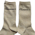 Chaussettes paillettes doré motif super nounou
