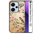 Coque noire taperso pour Redmi Note 13 PRO PLUS 5G avec motif fleur et colibri protection antichoc personnalisée