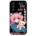 Coque noire taperso pour OnePlus Nord 5 avec motif anime et chat protection antichoc personnalisée