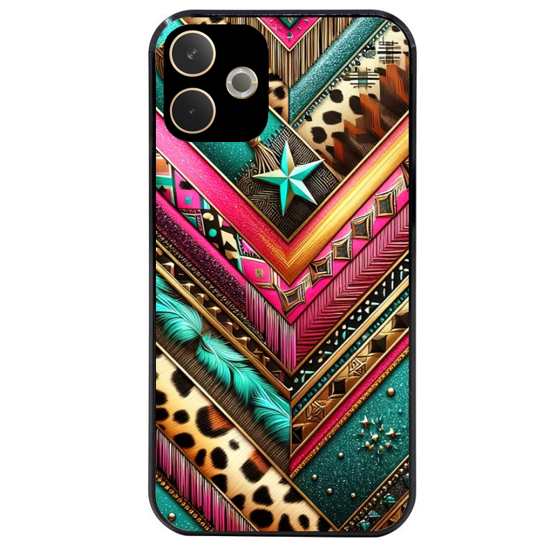 Coque noire taperso pour OPPO A5 PRO 4G et 5G avec motif chevron texas protection antichoc personnalisée