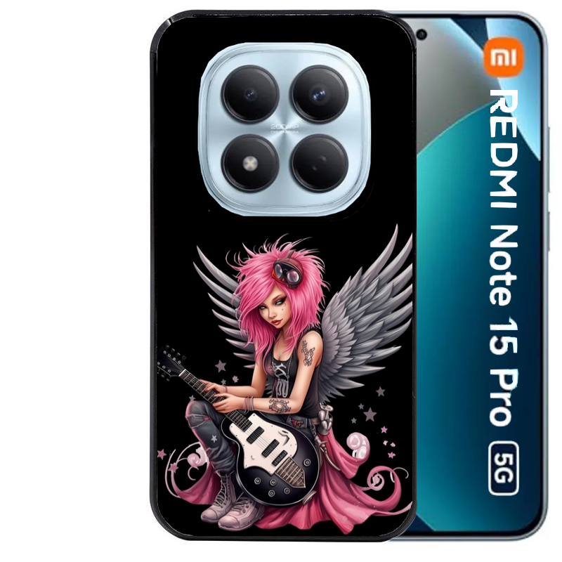 Coque noire taperso pour Redmi Note 15 et PRO PLUS 4G 5G avec motif fee rock personnalisee protection antichoc personnalisée