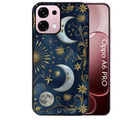 Coque noire taperso pour OPPO A6 PRO 4G et 5G avec motif lune et etoile protection antichoc personnalisée