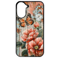 Coque noire taperso pour POCO C71 4G avec motif bois et papillon 3 protection antichoc personnalisée