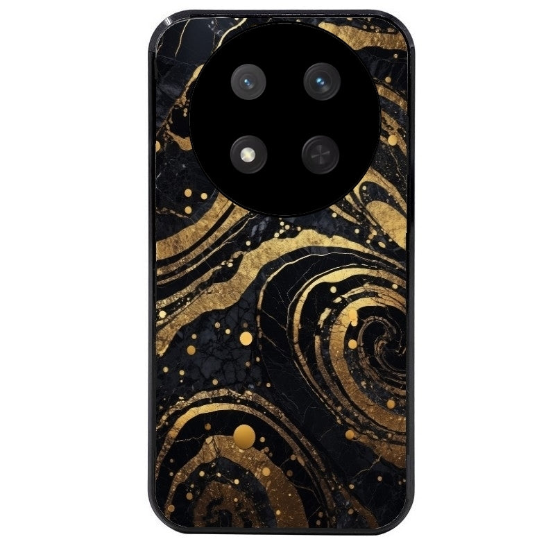 Coque noire taperso pour Magic 7 LITE et PRO avec motif marbre noir protection antichoc personnalisée